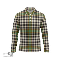 Scottish Burns Check Tartan Long Sleeve Plaid Polo Shirt