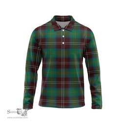 Scottish Chisholm Hunting Ancient Tartan Long Sleeve Plaid Polo Shirt