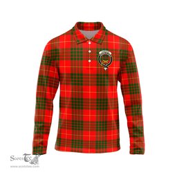 Scottish Cameron Modern Clan Crest Tartan Polo Long Sleeve Plaid Polo Shirt