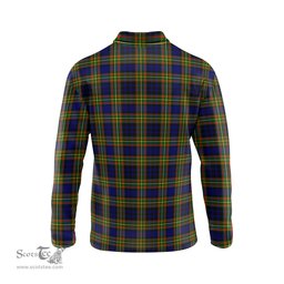 Scottish Clelland Modern Clan Crest Tartan Polo Long Sleeve Plaid Polo Shirt