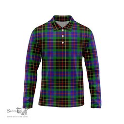 Scottish Brodie Hunting Modern Tartan Long Sleeve Plaid Polo Shirt