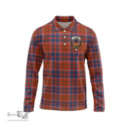 Scottish Cameron of Lochiel Ancient Clan Crest Tartan Polo Long Sleeve Plaid Polo Shirt