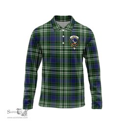 Scottish Blyth Clan Crest Tartan Polo Long Sleeve Plaid Polo Shirt