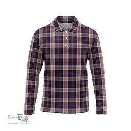 Scottish Cameron of Erracht Dress Tartan Long Sleeve Plaid Polo Shirt