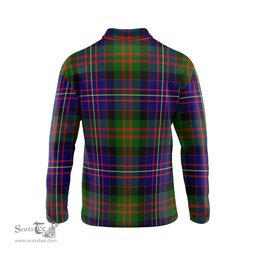 Scottish Chalmers Modern Clan Crest Tartan Polo Long Sleeve Plaid Polo Shirt