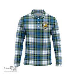 Scottish Campbell Dress Ancient Clan Crest Tartan Polo Long Sleeve Plaid Polo Shirt