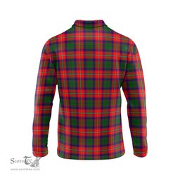 Scottish Charteris Clan Crest Tartan Polo Long Sleeve Plaid Polo Shirt