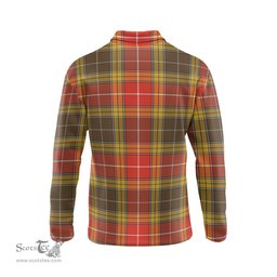 Scottish Buchanan Old Set Weathered Clan Crest Tartan Polo Long Sleeve Plaid Polo Shirt
