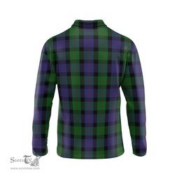 Scottish Blair Tartan Long Sleeve Plaid Polo Shirt