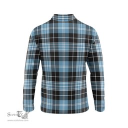 Scottish Clark Ancient Clan Crest Tartan Polo Long Sleeve Plaid Polo Shirt