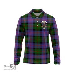 Scottish Blair Modern Clan Crest Tartan Polo Long Sleeve Plaid Polo Shirt