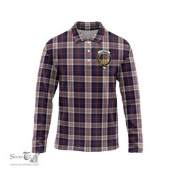 Scottish Cameron of Erracht Dress Clan Crest Tartan Polo Long Sleeve Plaid Polo Shirt