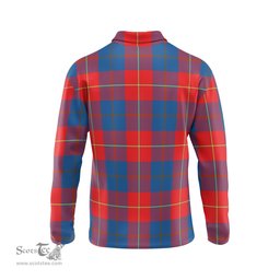 Scottish Blane Clan Crest Tartan Polo Long Sleeve Plaid Polo Shirt