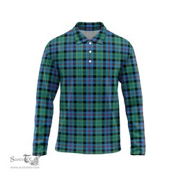 Scottish Campbell of Cawdor Ancient Tartan Long Sleeve Plaid Polo Shirt