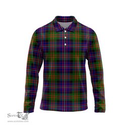 Scottish Cameron of Erracht Modern Tartan Long Sleeve Plaid Polo Shirt