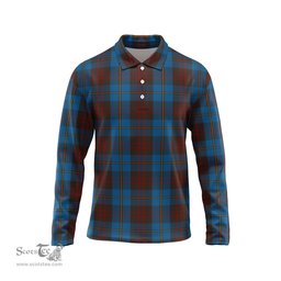 Scottish Cameron Hunting Tartan Long Sleeve Plaid Polo Shirt