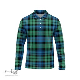 Scottish Campbell Ancient 01 Tartan Long Sleeve Plaid Polo Shirt
