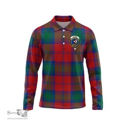 Scottish Byres (Byses) Clan Crest Tartan Polo Long Sleeve Plaid Polo Shirt