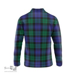 Scottish Black Watch Modern Clan Crest Tartan Polo Long Sleeve Plaid Polo Shirt