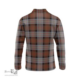Scottish Cameron of Erracht Weathered Clan Crest Tartan Polo Long Sleeve Plaid Polo Shirt