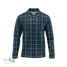 Scottish Campbell Argyll Ancient Tartan Long Sleeve Plaid Polo Shirt