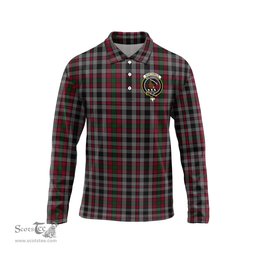 Scottish Borthwick Clan Crest Tartan Polo Long Sleeve Plaid Polo Shirt