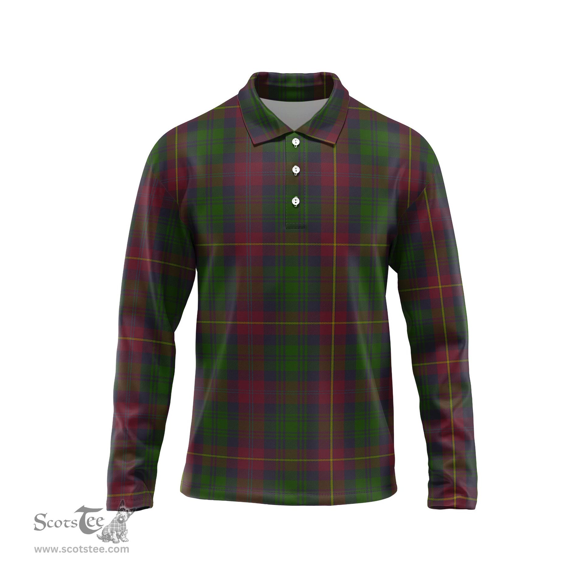Scottish Cairns Tartan Long Sleeve Plaid Polo Shirt