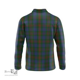 Scottish Buchanan Hunting Tartan Long Sleeve Plaid Polo Shirt