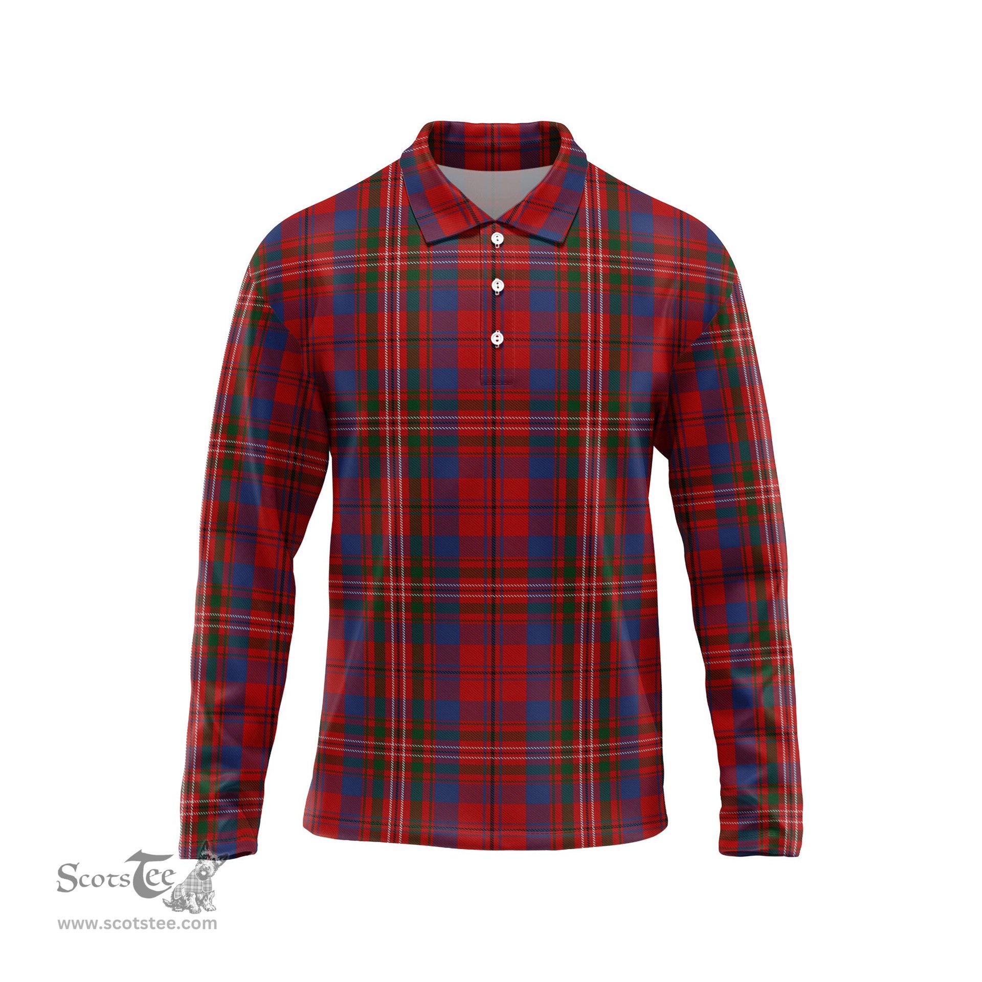 Scottish Cameron of Locheil Tartan Long Sleeve Plaid Polo Shirt