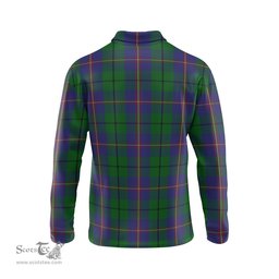 Scottish Carmichael Clan Crest Tartan Polo Long Sleeve Plaid Polo Shirt