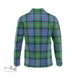 Scottish Bowie Ancient Tartan Long Sleeve Plaid Polo Shirt