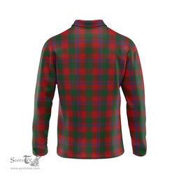 Scottish Bruce Old Tartan Long Sleeve Plaid Polo Shirt