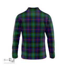 Scottish Calder Modern Clan Crest Tartan Polo Long Sleeve Plaid Polo Shirt