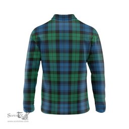 Scottish Black Watch Ancient Tartan Long Sleeve Plaid Polo Shirt