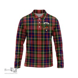 Scottish Christie Clan Crest Tartan Polo Long Sleeve Plaid Polo Shirt