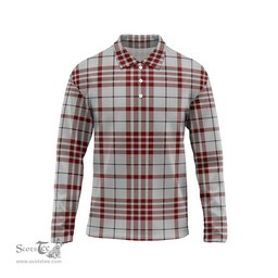 Scottish Clayton Tartan Long Sleeve Plaid Polo Shirt