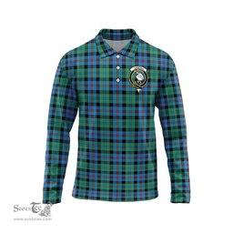 Scottish Campbell of Cawdor Ancient Clan Crest Tartan Polo Long Sleeve Plaid Polo Shirt