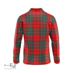 Scottish Cheyne Clan Crest Tartan Polo Long Sleeve Plaid Polo Shirt