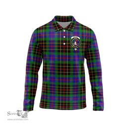 Scottish Brodie Hunting Modern Clan Crest Tartan Polo Long Sleeve Plaid Polo Shirt