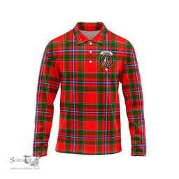 Scottish Butter Clan Crest Tartan Polo Long Sleeve Plaid Polo Shirt