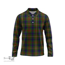 Scottish Fraser Hunting Tartan Long Sleeve Plaid Polo Shirt