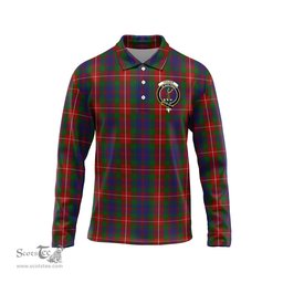 Scottish Fraser of Lovat Clan Crest Tartan Polo Long Sleeve Plaid Polo Shirt