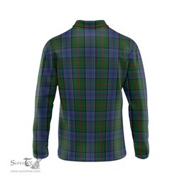 Scottish Colquhoun Clan Crest Tartan Polo Long Sleeve Plaid Polo Shirt