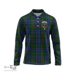 Scottish Colquhoun Clan Crest Tartan Polo Long Sleeve Plaid Polo Shirt