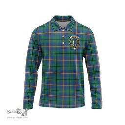 Scottish Carmichael Ancient Clan Crest Tartan Polo Long Sleeve Plaid Polo Shirt