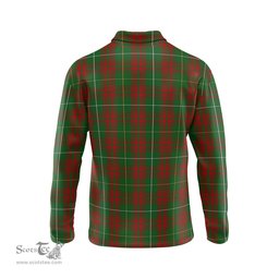 Scottish Bruce Hunting Tartan Long Sleeve Plaid Polo Shirt