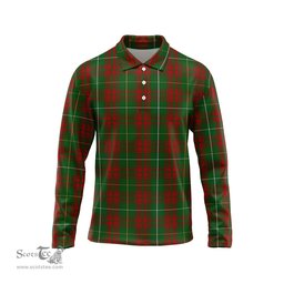 Scottish Bruce Hunting Tartan Long Sleeve Plaid Polo Shirt