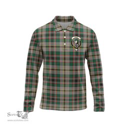 Scottish Craig Ancient Clan Crest Tartan Polo Long Sleeve Plaid Polo Shirt