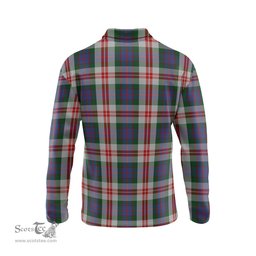 Scottish Fraser Red Dress Clan Crest Tartan Polo Long Sleeve Plaid Polo Shirt