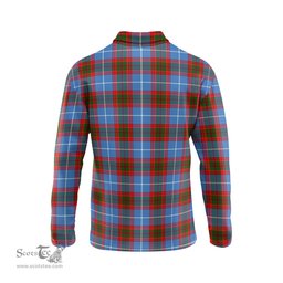 Scottish Dalmahoy Tartan Long Sleeve Plaid Polo Shirt